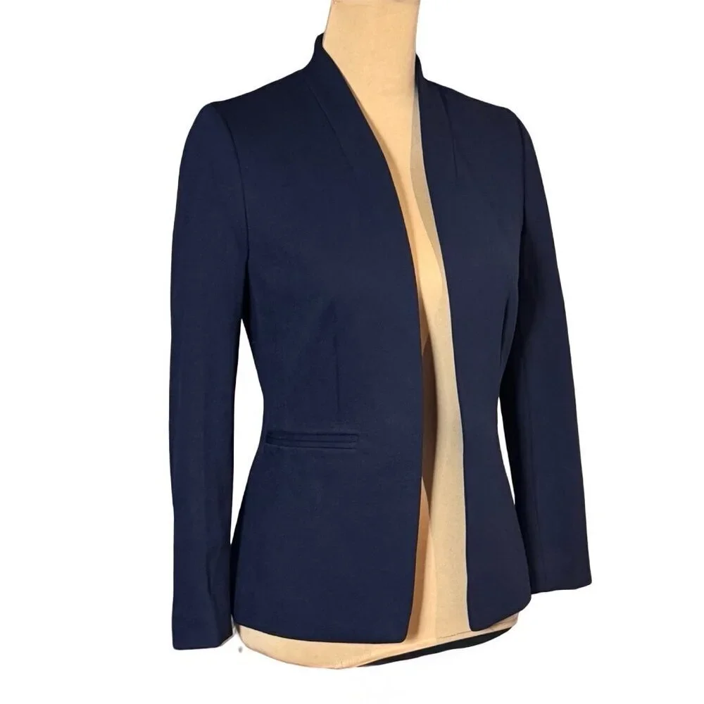 J Crew 365 Going Out Navy Stretch Twill Blazer Sz XS Career Professional Preppy